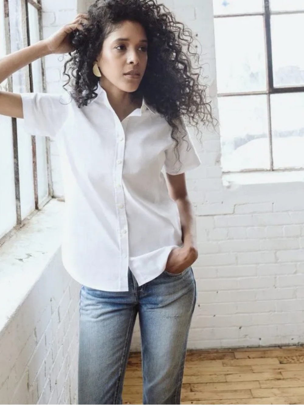 Tradlands Short-Sleeve Button-Down Shirt in White